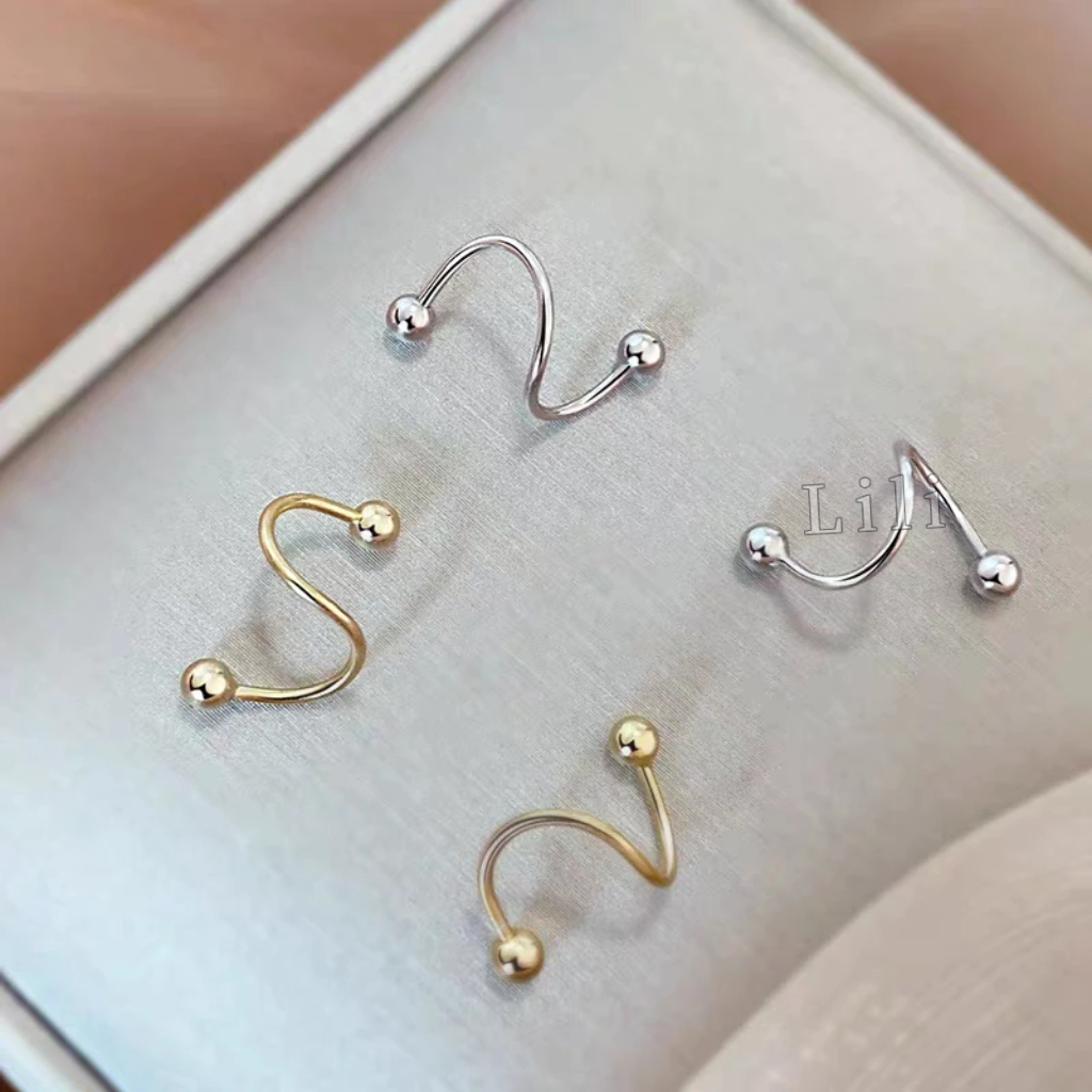 Kit 2 Piercing Twister Espiral Aço Cirúrgico Boc