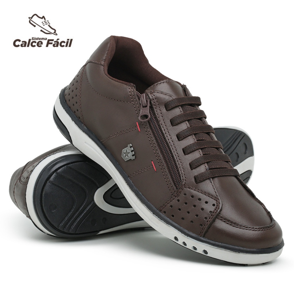 Sapatenis Masculino Couro Vegano Confort Casual An