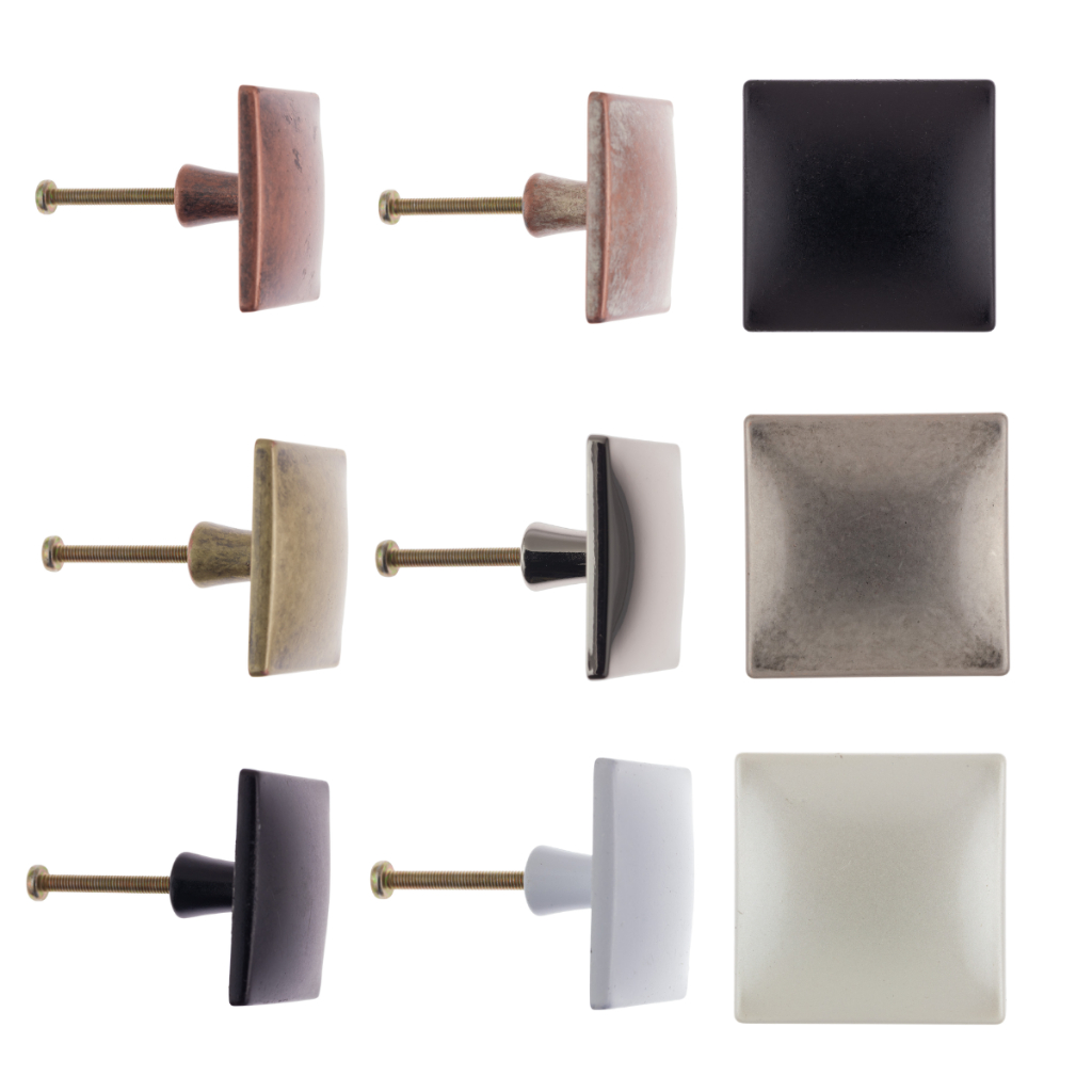 Kit 4 Puxadores Verona Quadrado Metal Decoração 