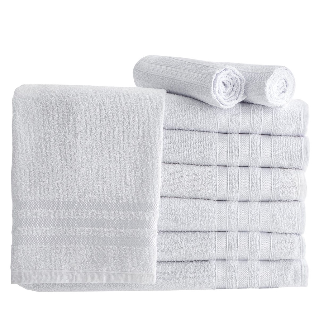 Jogo de 10 Toalhas de Rosto 100% Algodão Europa &