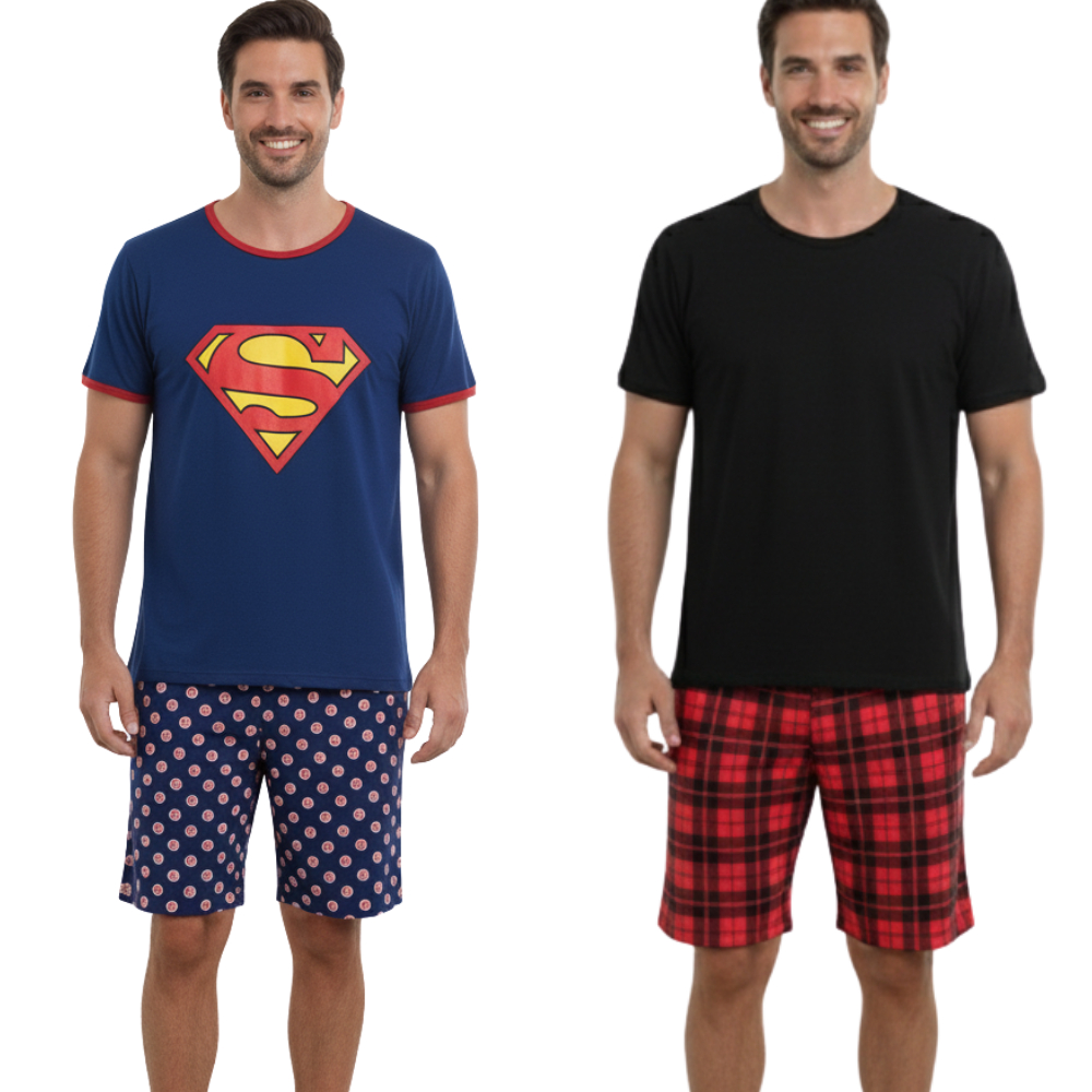 Pijama Adulto Masculino Netflix Super Herói Curto