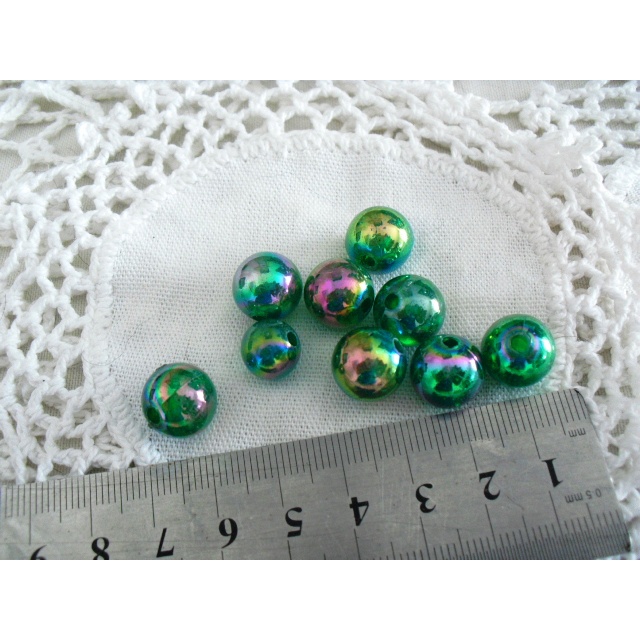 miçangas – bola 10 boreal verde 10 pçs