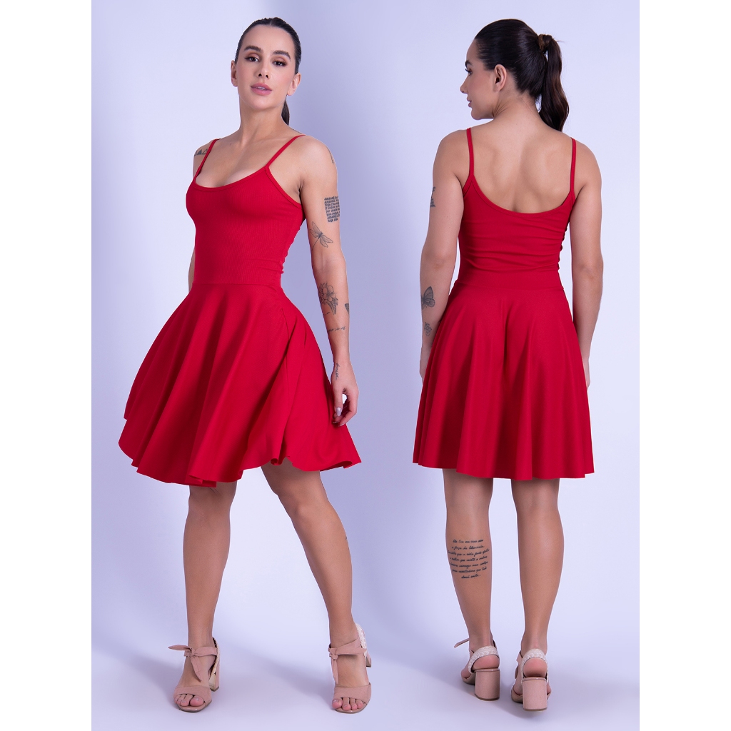 Vestido Feminino Godê Ribana Rodado Vestido Moda