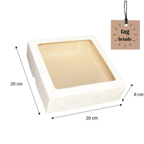 Kit 20 Caixas para Presente Branca 20 x 20 x 6 Tam