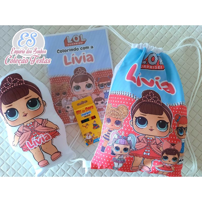 5 kits personalizados Lol surprise (livrinho + giz