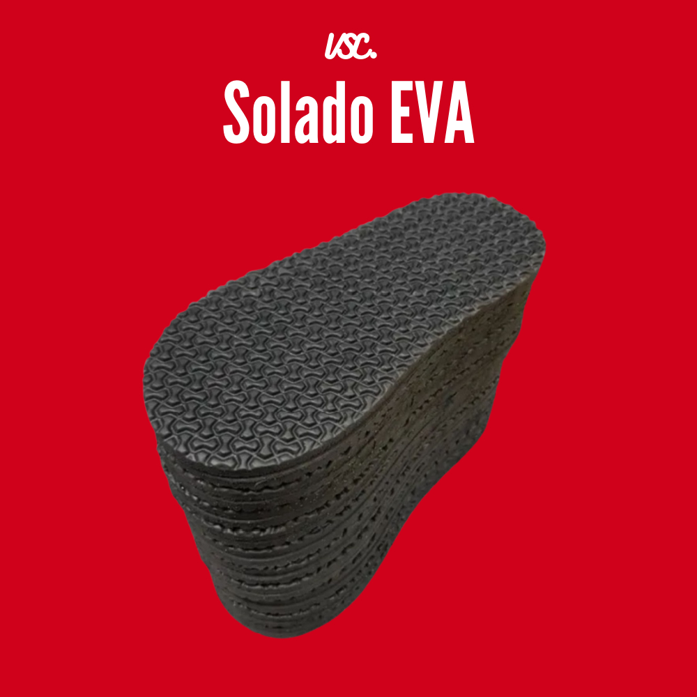 Kit Solado Eva Preto 5 Pares para Pantufa/Chinelo 