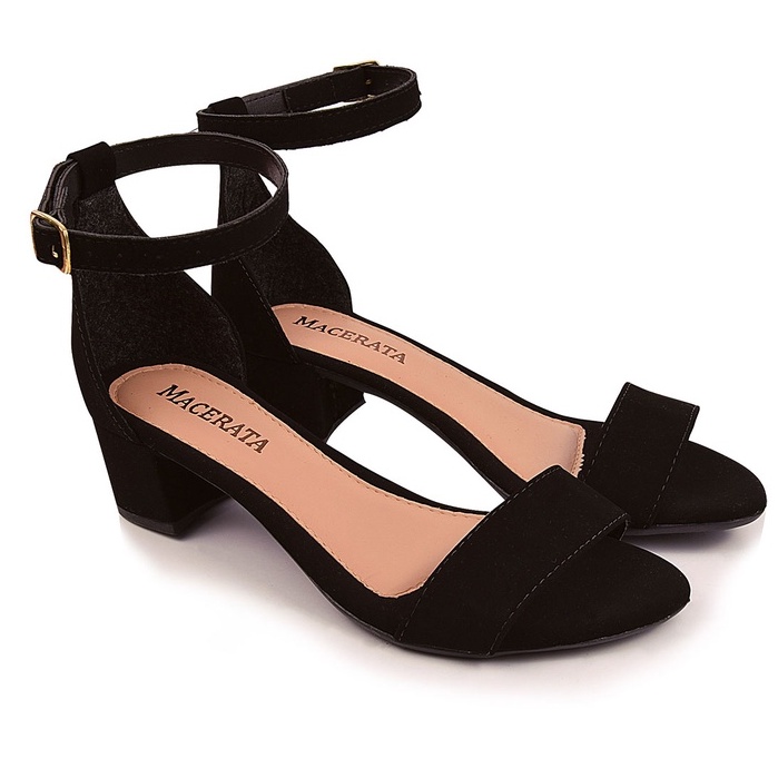 Sandália Macerata Salto Médio Feminina com Fecho
