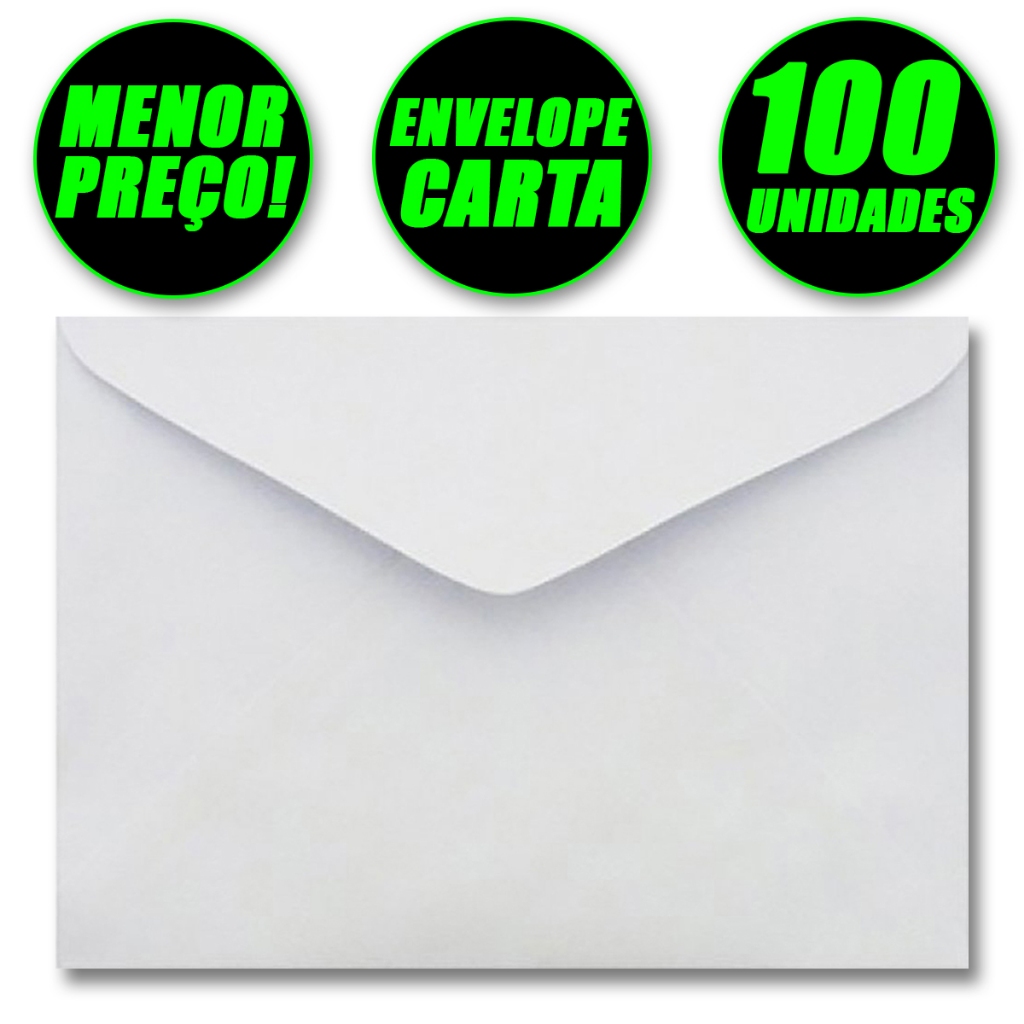 Envelope Branco Carta Liso 100 × 150mm  100 Unida