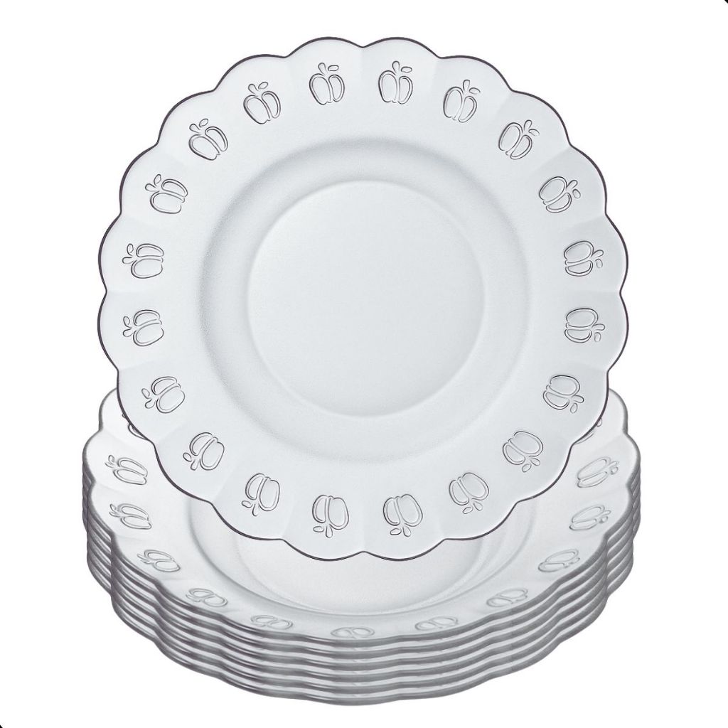 Jogo De Pratos Fundos 12 Peças Em Vidro Para Almo