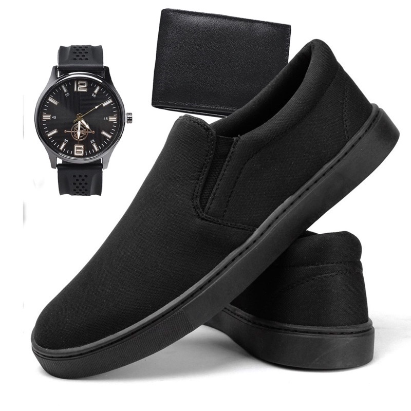 Combo Sapatenis + Relógio e Carteira Modelo Iate