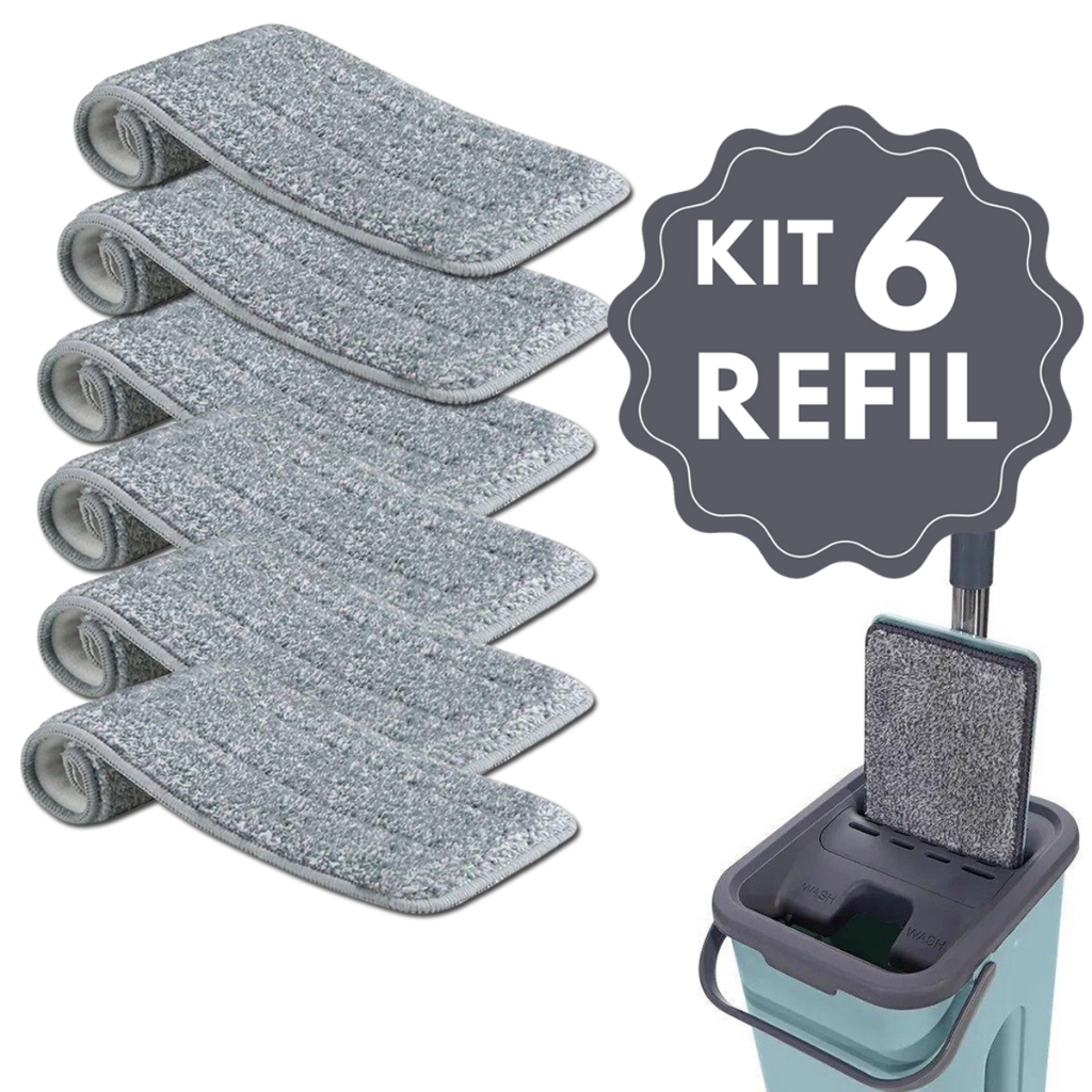 Kit Refil Para Flat Mop Com 6 Unidades – 123