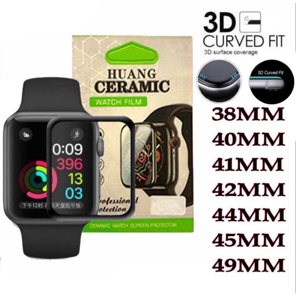 Película De Gel 3D-/9D Relógio Apple Watch 38mm 
