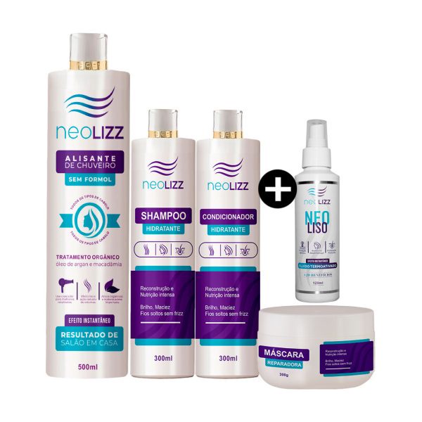 Neolizz  Alisante de Chuveiro  Shampoo  Condiciona