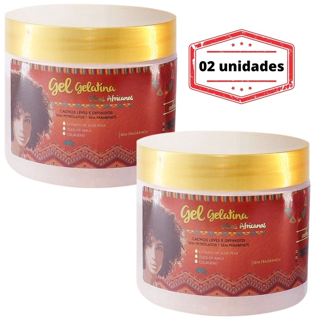 kit 02 Gelatina Capilar Cachos Óleos Africanos 50
