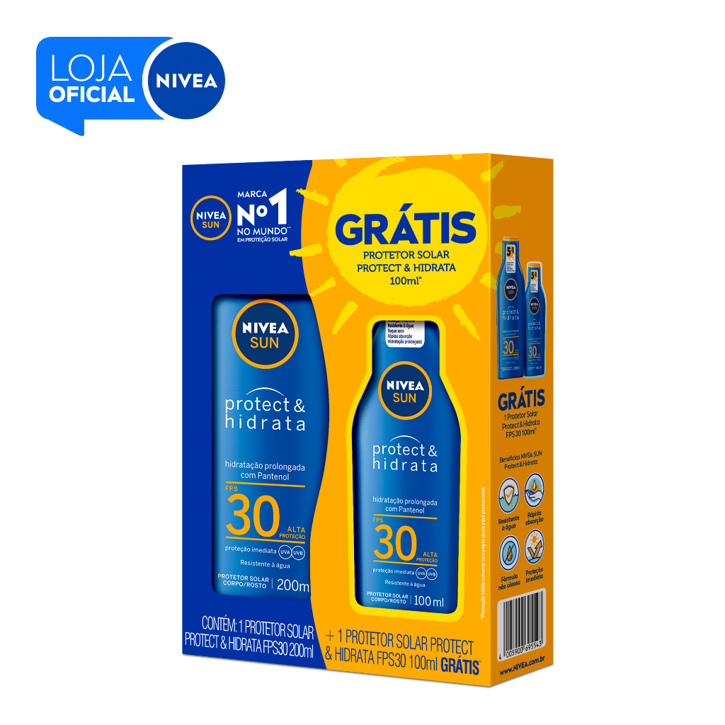 KIT NIVEA Protetor Solar Fps30 200ml + Protetor Fp