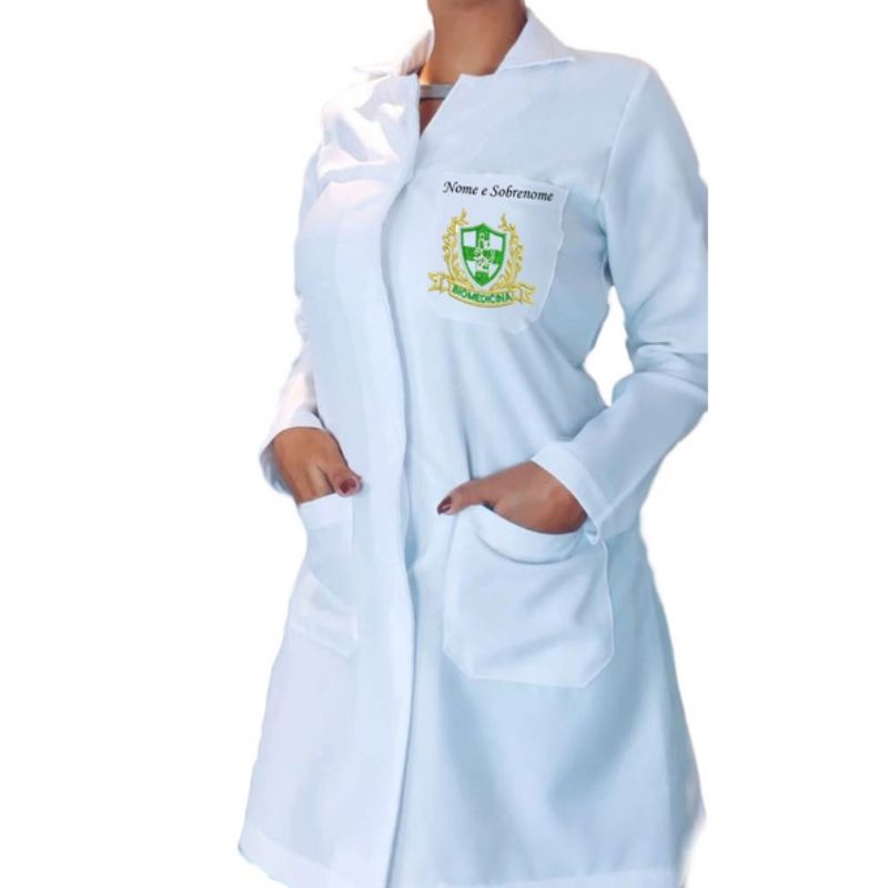 Jaleco tecido de Oxford bordado personalizado nome