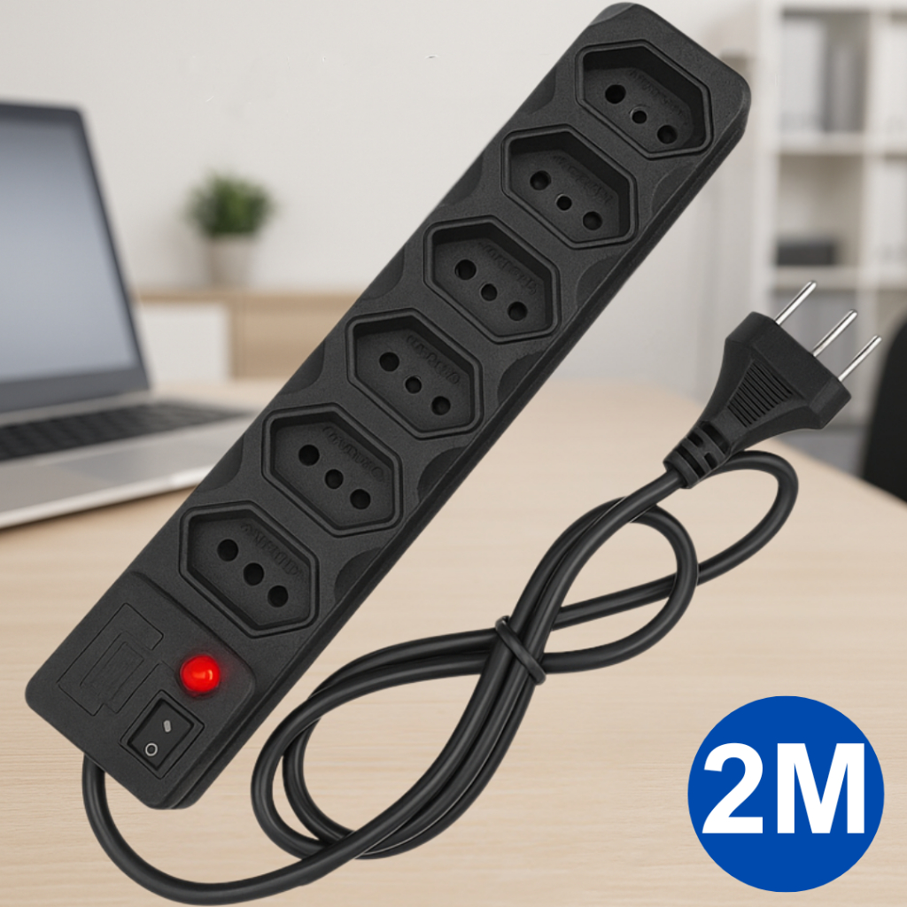 Filtro De Linha Régua De Tomadas 6, 5, 4 e 3 Toma