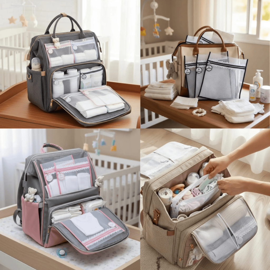 Kit c/ 5 Saquinhos Maternidade Organizadores para 