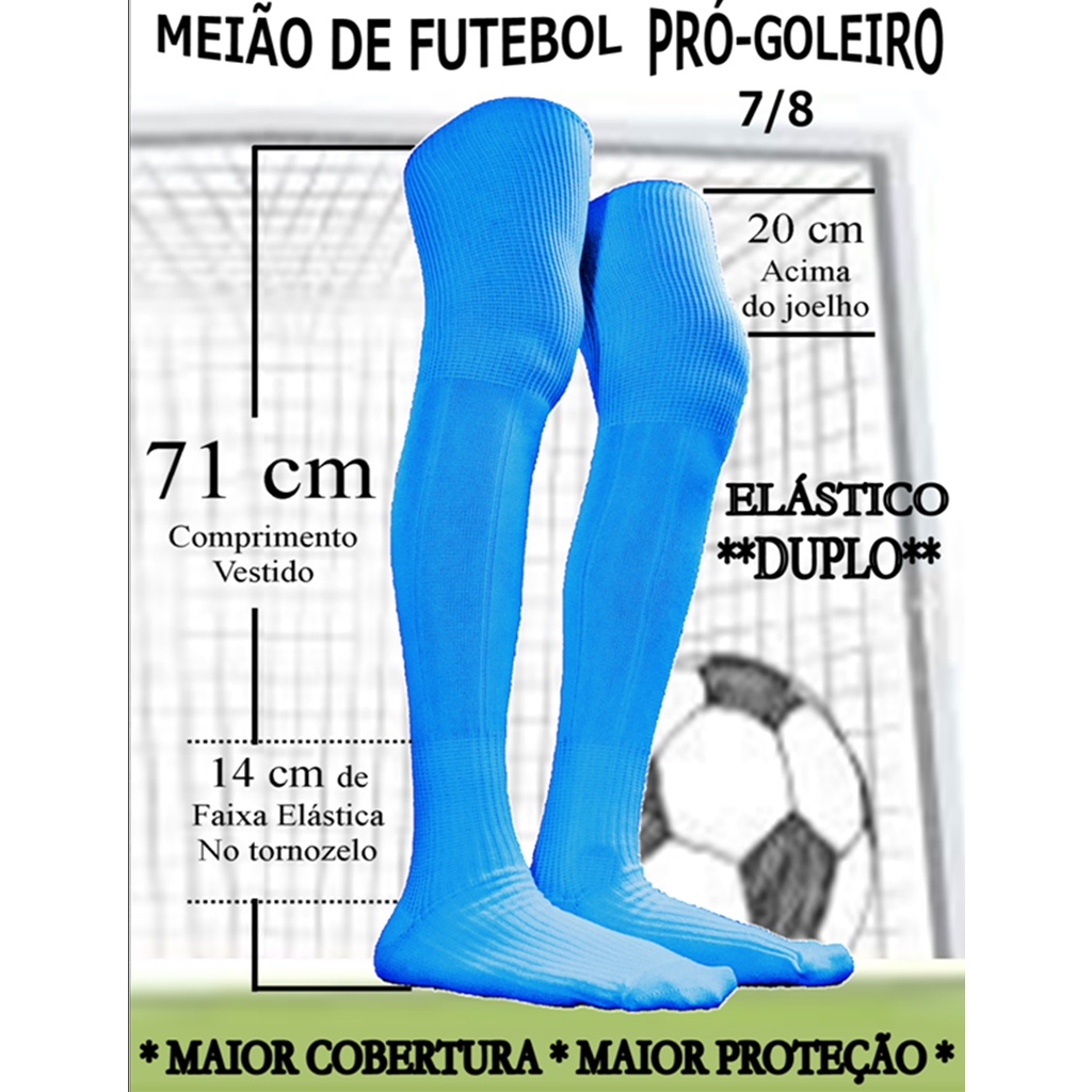 Meião Proteção Pró Goleiro 7/8 + Comprido Acim