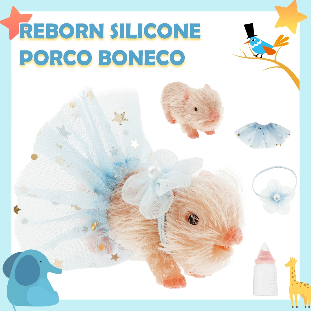 Reborn Silicone Porco Boneco Brinquedo Mini Macio