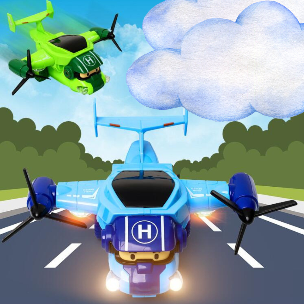 Brinquedo Avião Super Wings Bate e Volta Com Luze