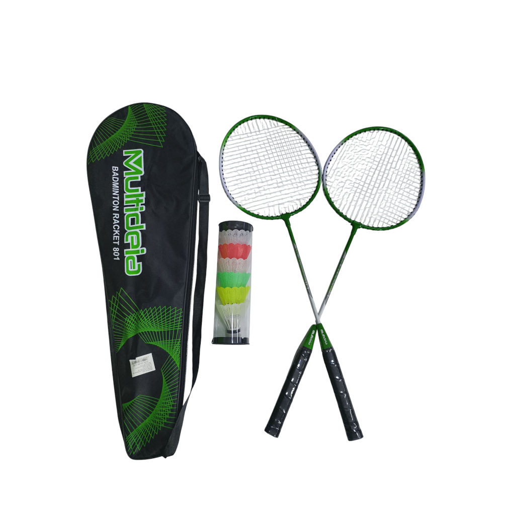 2 Raquete Badminton com 6 Petecas Jogo Esporte Tre