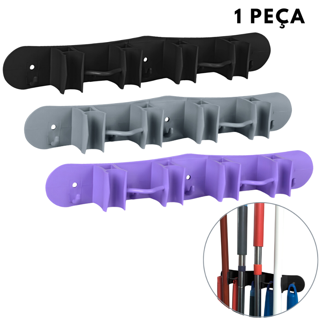 Suporte de Vassoura Rodo Pá de Parede Resistente 