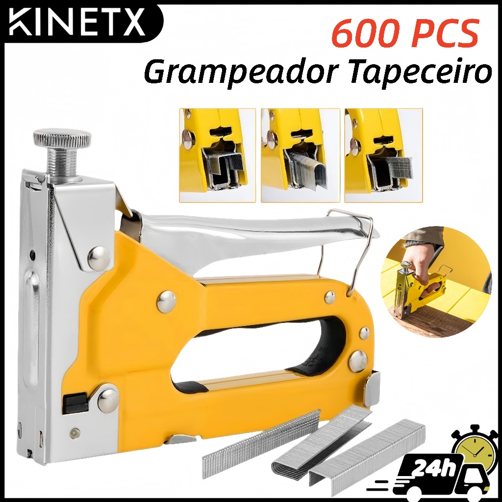 Grampeador Tapeceiro + 600 Grampos Ferramentas de 