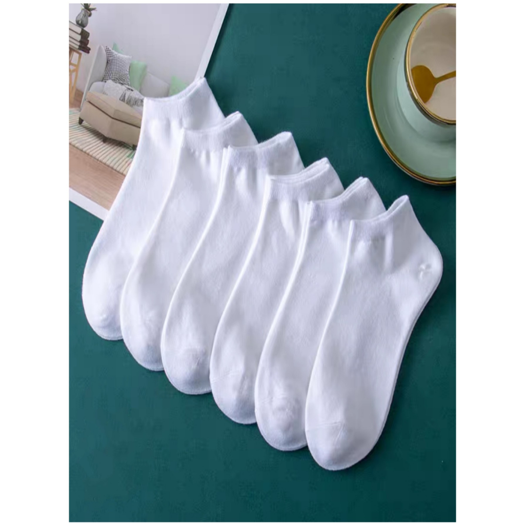 PACOTE COM 12 PARES DE MEIAS FEMININAS BRANCAS TAM