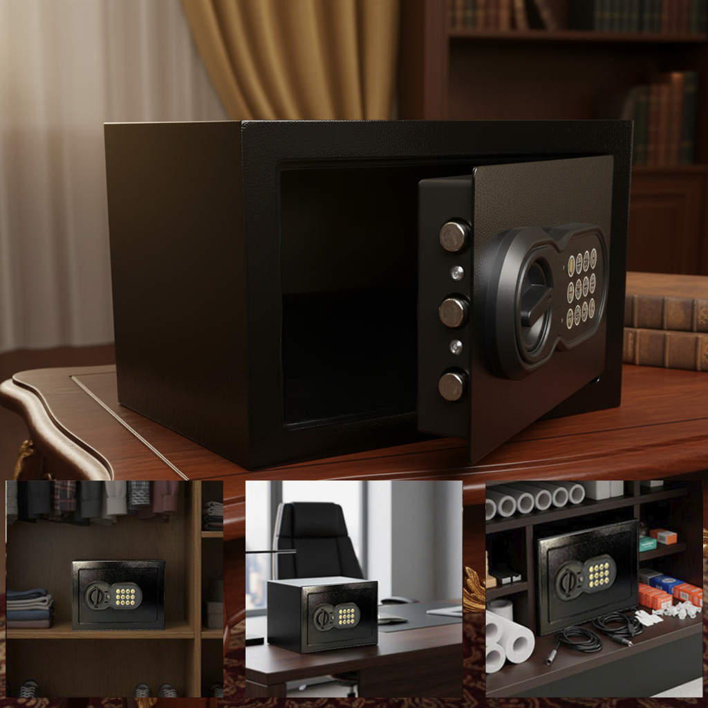 Cofre Eletrônico Teclado Digital Com 2 Chaves Seg