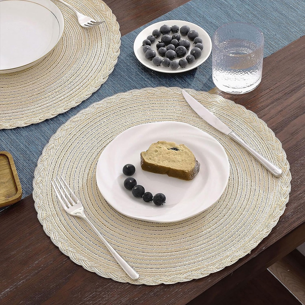 4/8 Peças Jogo Americano Kit Algodão e linho Mes