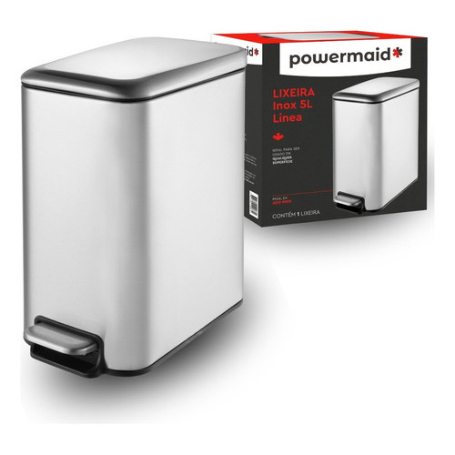 Lixeira Soft Close 5 Litros Inox C/ Pedal Balde Ce