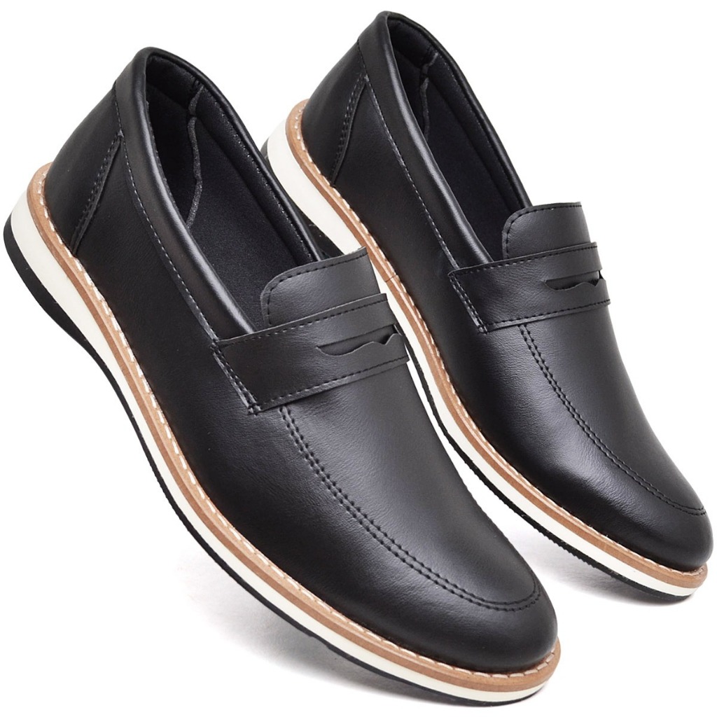 Sapato Mocassim Casual Masculino Social Preto Marr