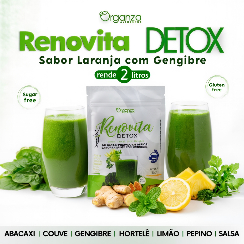 Suco Detox Refinax/Renovita 200g Organza Alimentos