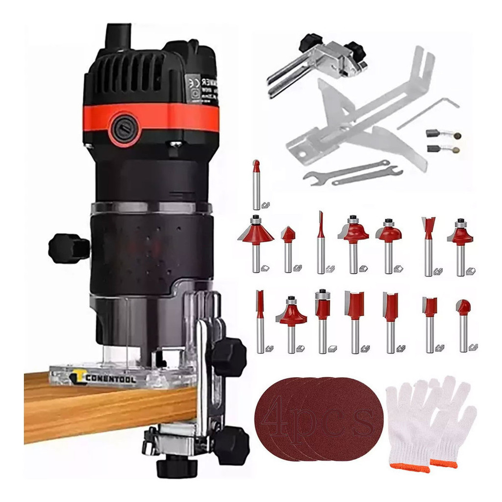 Tupia Laminadora Manual 900W Profissional + Jogo d