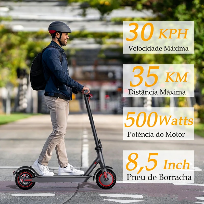 Patinete Elétrico Adulto 500W 36V, Bateria 7.5AH,