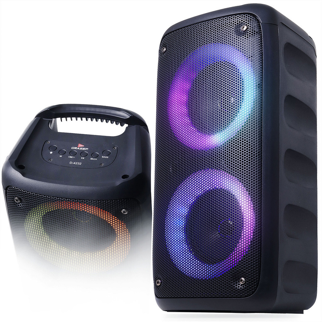 Caixa De Som Grande Bluetooth Amplificada Led RGB