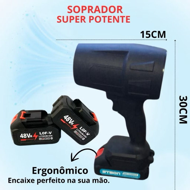 Soprador De Folhas Turbo Portátil Recarregável 4