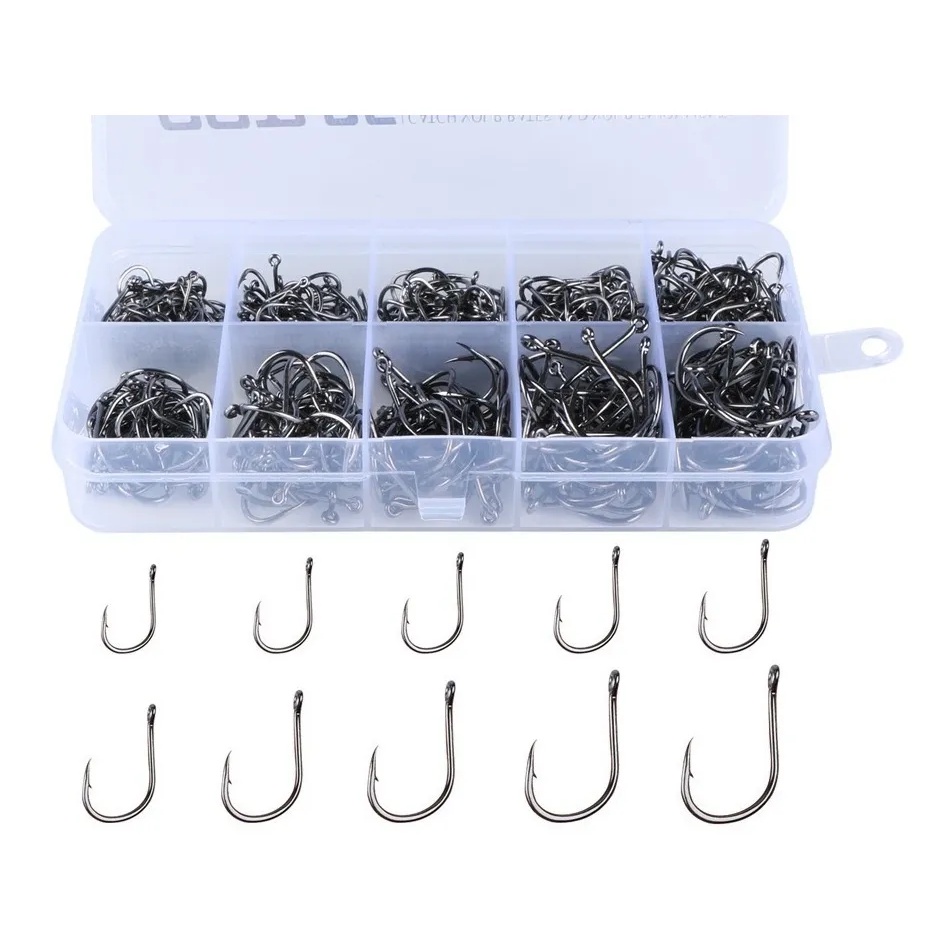 Kit Com 500 Anzóis Aço Carbono #3 Ao #12 + Caixa