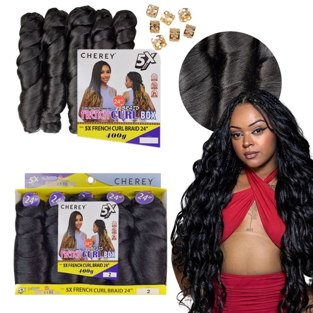 Cabelo Liso Ondulado Para Trança French Curl 400g