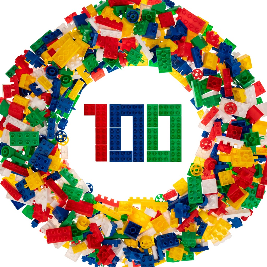 Blocos De Montar Infantil Educativo Com 100 Peças