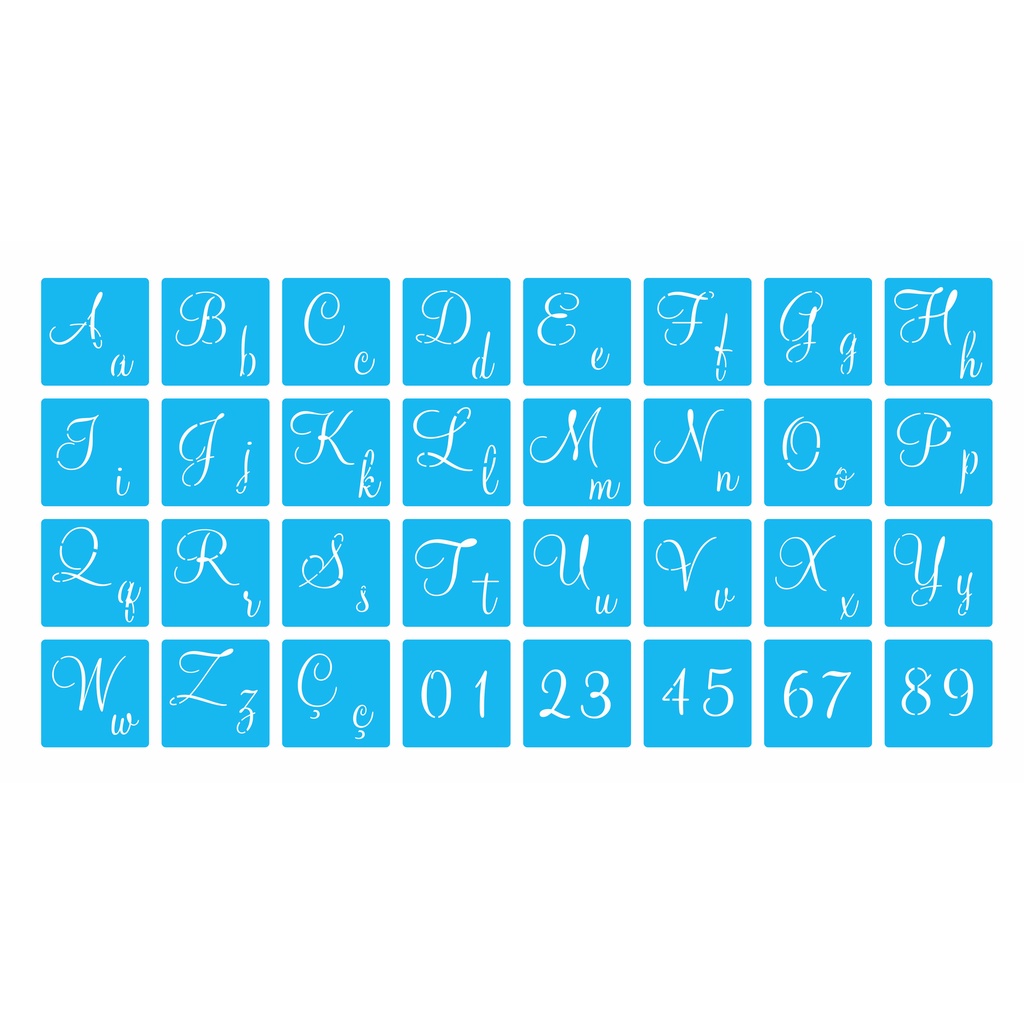 Stencil, Molde Alfabeto Abecedário Com Letras E N