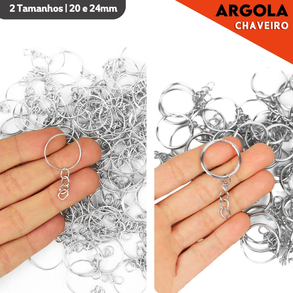Argola para Chaveiro com Corrente 20mm/24mm | Idea