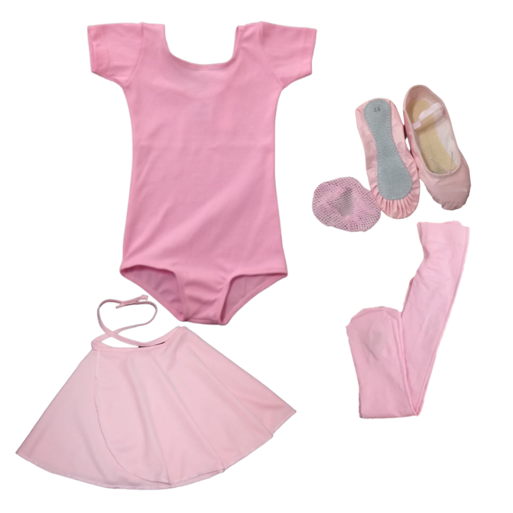 Uniforme de Ballet Infantil Kit Bailarina 5 itens 