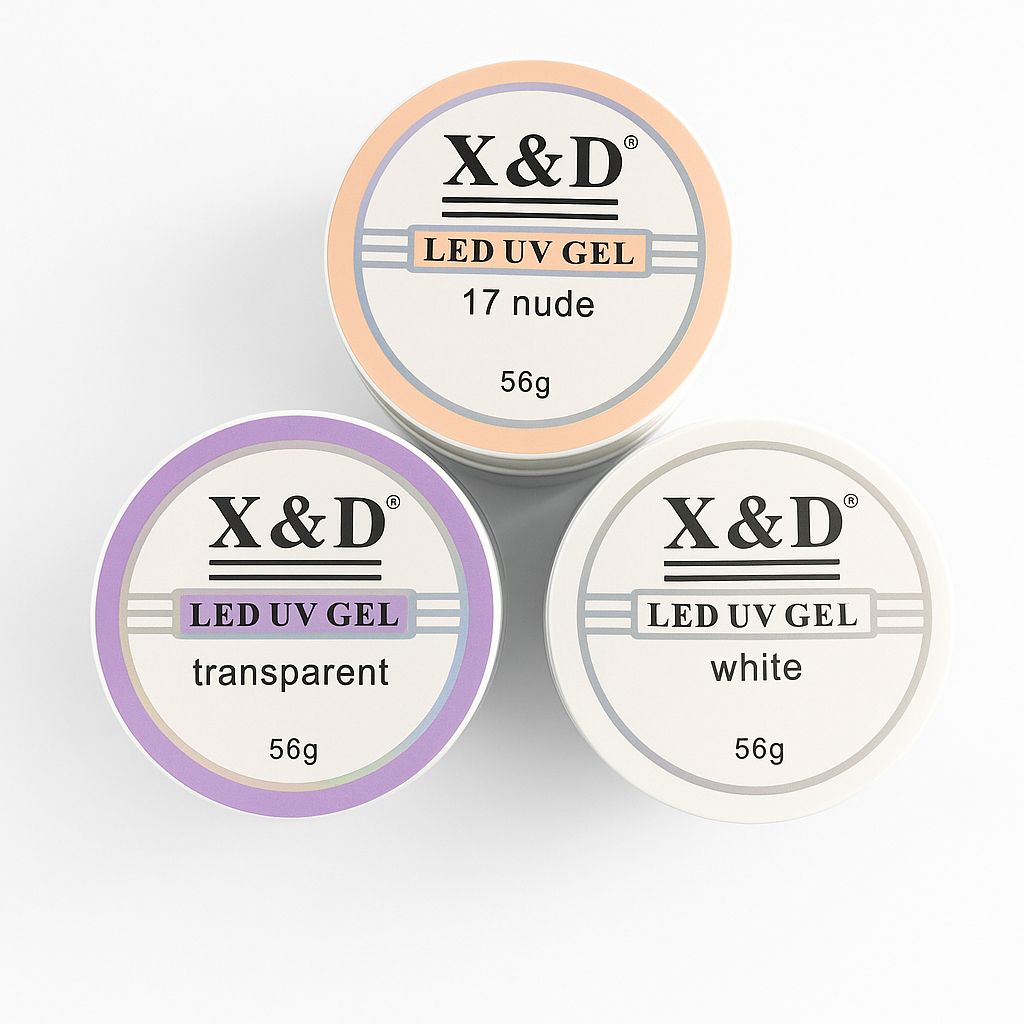 Kit 2 Gel 56g XED Para Unhas Gel fibra XED XD Prof