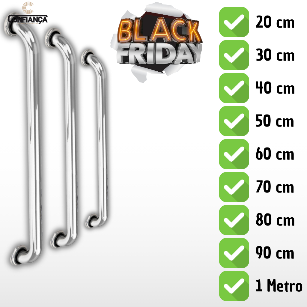 Barra De Apoio Para Banheiro Corrimão Segurança 