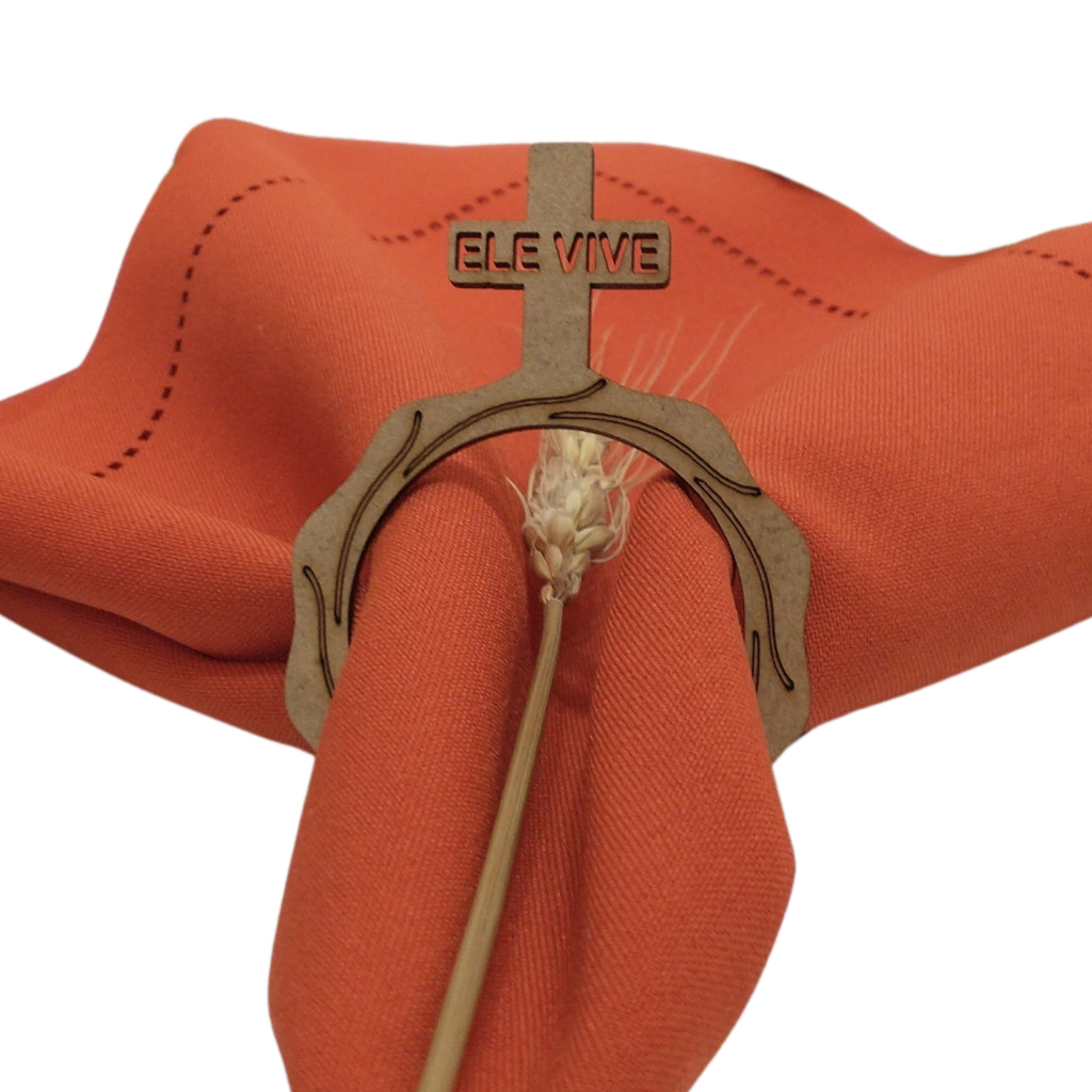 Porta Guardanapo Ele Vive Kit Mesa Posta Mdf CRU 3