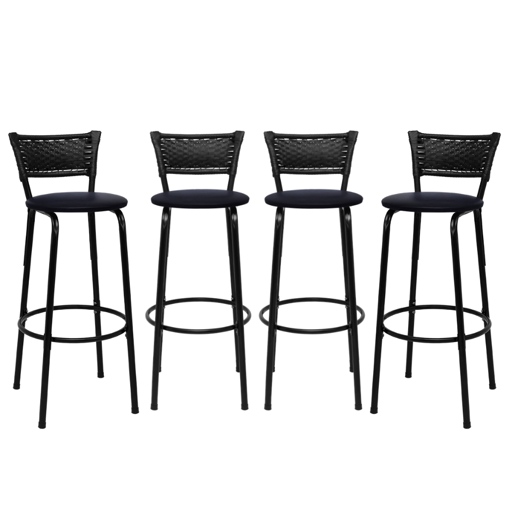 Conjunto Com 4 Cadeiras Banquetas Bancos Gourmet B
