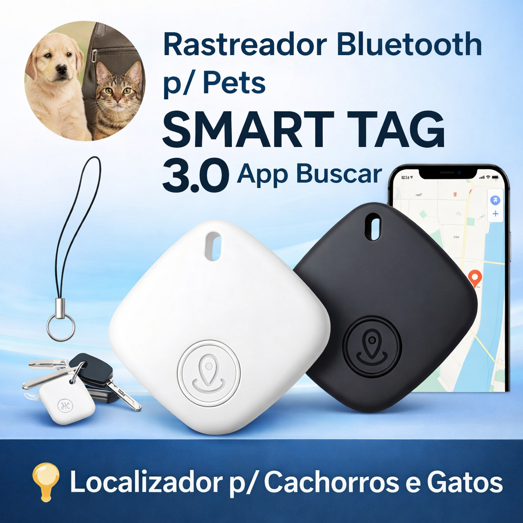 Rastreador Smart Tag Tipo AirTag para Pet | Anti-P
