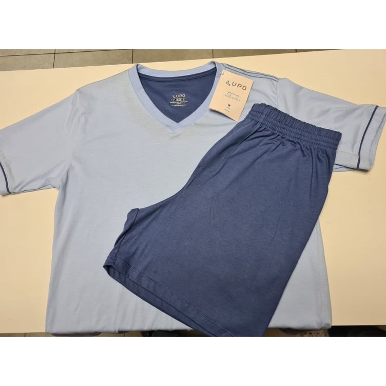 Pijama Masculino Curto Adulto Lupo 28000 Shorts Al